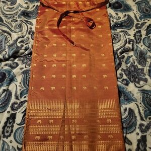 Gold and Rust Orange Women's Cambodian Wrap Skirt